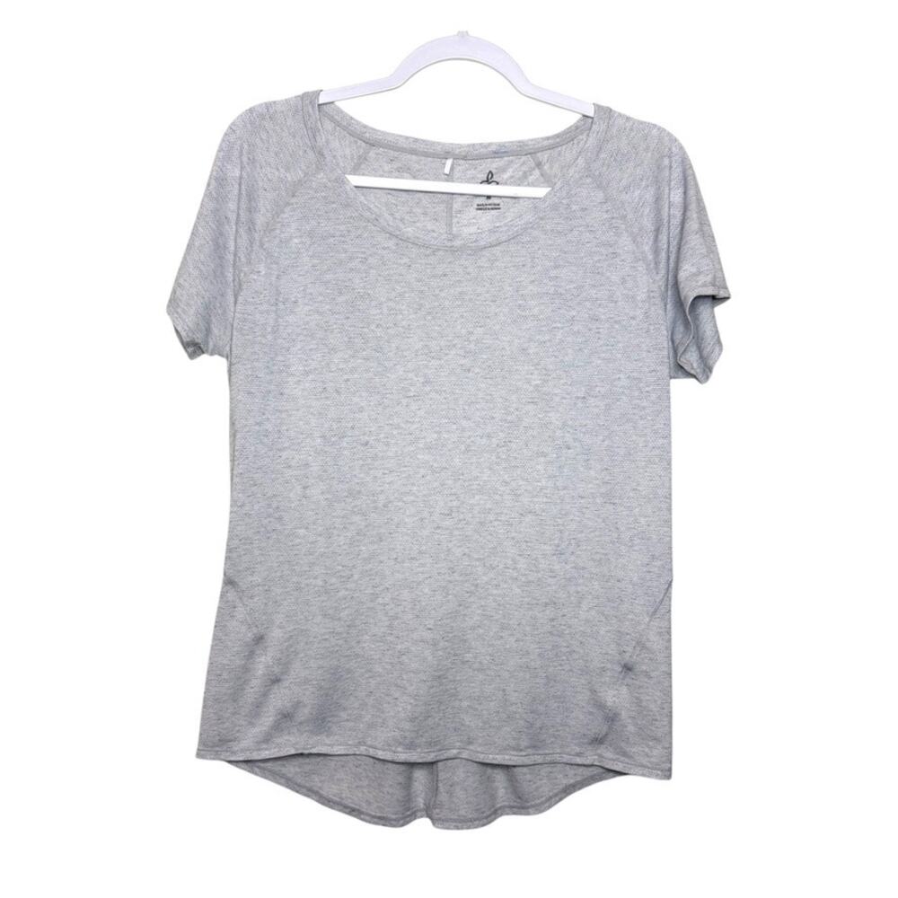 Prana Iselle Short Sleeve Performance Top Activewear Stretch Gray Women M